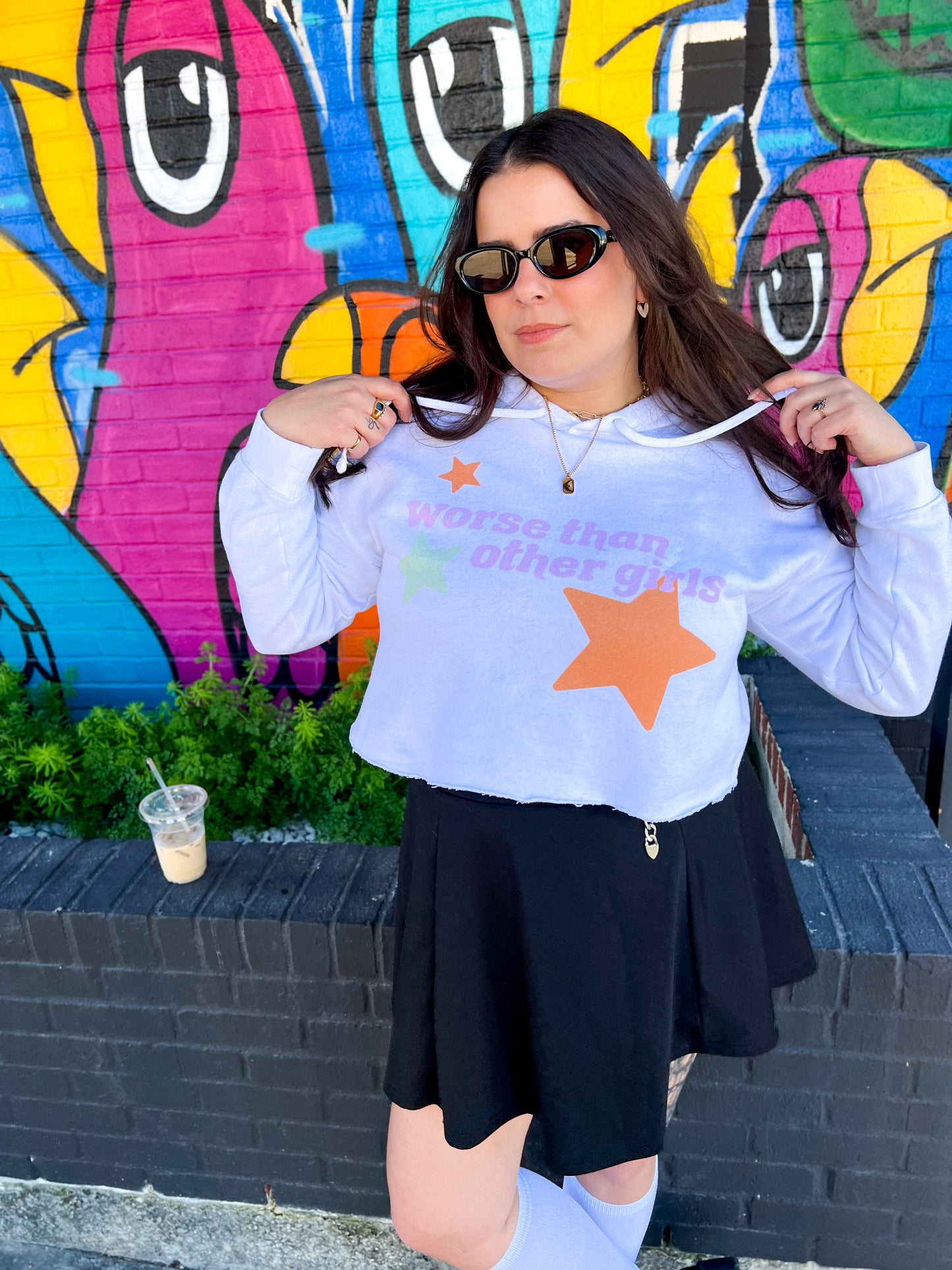 worse than other girls cropped hoodie
