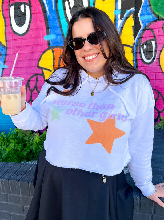 worse than other girls cropped hoodie