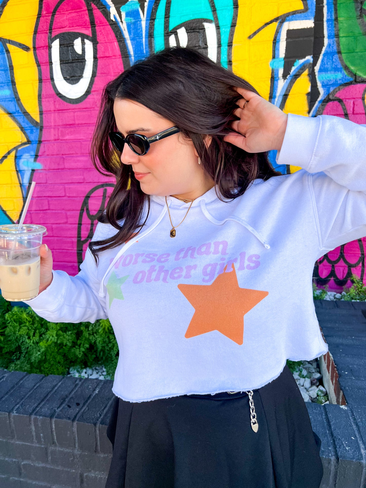 worse than other girls cropped hoodie